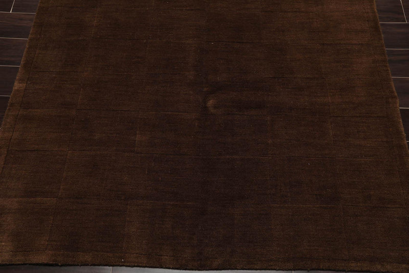 5'1"x8'11" Hand Knotted Wool High Low Pile Geometric Indo Tibetan Area Rug Olive