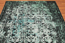 5'2" x 7'4" Handmade Erased Pattern Flatweave Area Rug Contemporary Aqua