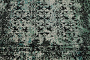 5'2" x 7'4" Handmade Erased Pattern Flatweave Area Rug Contemporary Aqua