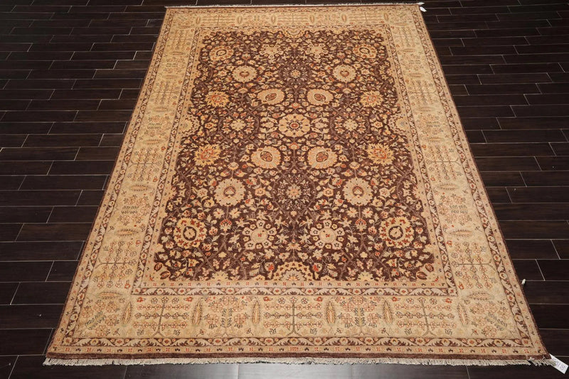 8'10'' x 12'5'' Hand Knotted Wool Peshawar Traditional Oriental Area Rug Brown