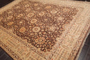 8'10'' x 12'5'' Hand Knotted Wool Peshawar Traditional Oriental Area Rug Brown