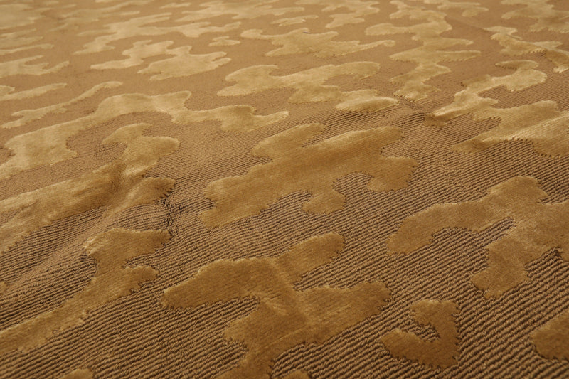 6'3" x 9' Hand Knotted Loop & Cut Pile Wool Tibetan Oriental Area Rug Brown