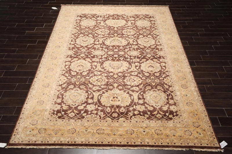 8'9'' x 12' Hand Knotted 100% Wool Peshawar Traditional Oriental Area Rug Brown
