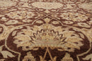 8'9'' x 12' Hand Knotted 100% Wool Peshawar Traditional Oriental Area Rug Brown