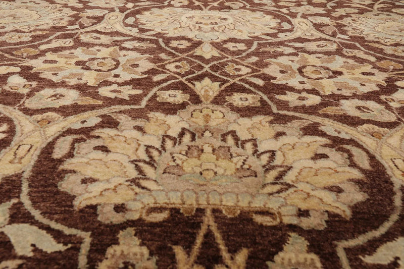 8'9'' x 12' Hand Knotted 100% Wool Peshawar Traditional Oriental Area Rug Brown