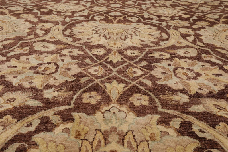 8'9'' x 12' Hand Knotted 100% Wool Peshawar Traditional Oriental Area Rug Brown