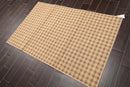 3'9" x 5'11" Contemporary 100% Wool Area Rug Tan