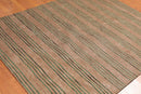 5' x 6'6" Handmade Broad Stripes Dhurrry Area Rug Contemporary Brown