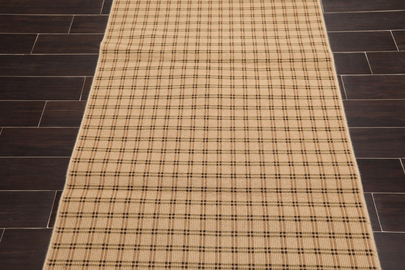 3'9" x 5'11" Contemporary 100% Wool Area Rug Tan