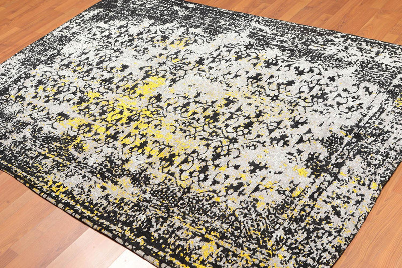 5'2" x 7'5" Handmade Erased Pattern Flatweave Area Rug Contemporary Beige