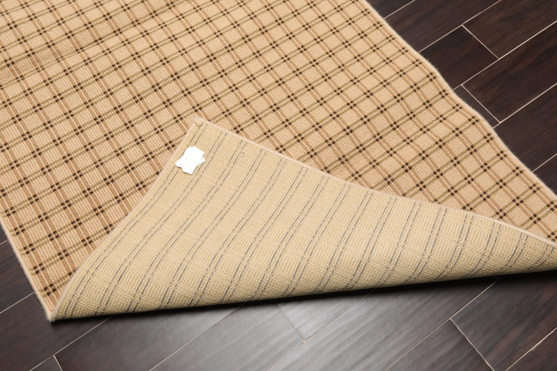 3'9" x 5'11" Contemporary 100% Wool Area Rug Tan