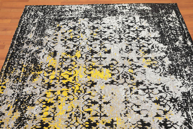 5'2" x 7'5" Handmade Erased Pattern Flatweave Area Rug Contemporary Beige