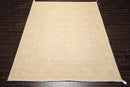 8'2'' x 10'1'' Hand Knotted 100% Wool Peshawar Traditional Muted Area Rug Beige