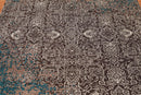 5'6" x 7'10" Handmade Erased Pattern Flatweave Area Rug Contemporary Chocolate