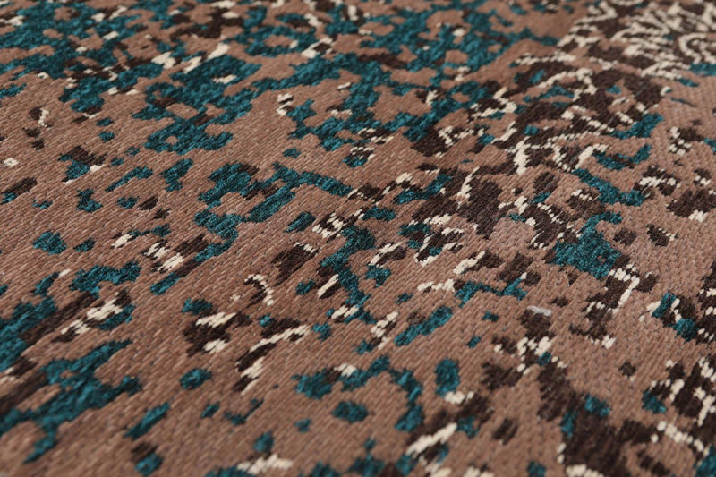 5'6" x 7'10" Handmade Erased Pattern Flatweave Area Rug Contemporary Chocolate