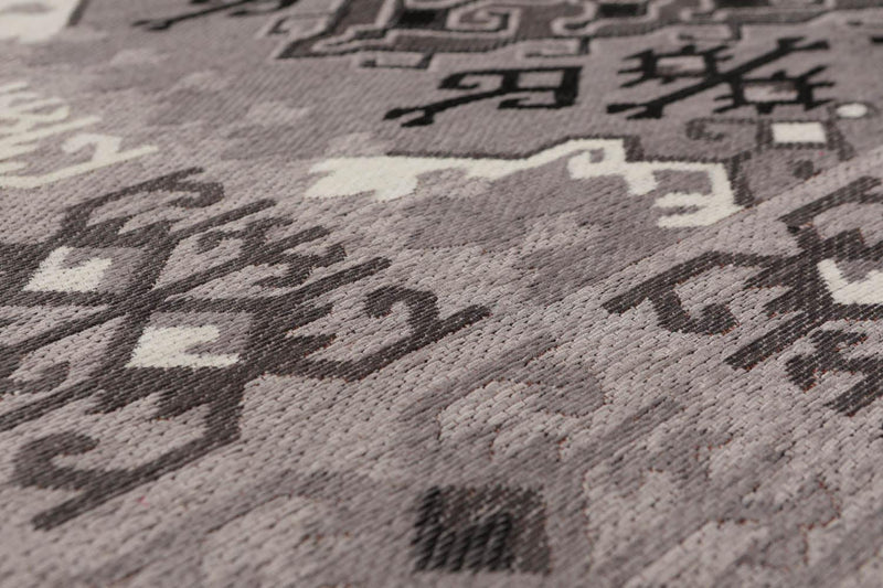 5'2" x 7'7" Handmade Southwestern Pattern Flatweave Area Rug Contemporary Gray