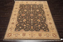 7'11" x 10' Hand Knotted Wool Peshawar Traditional Oriental Area Rug Brown Beige
