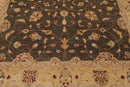 7'11" x 10' Hand Knotted Wool Peshawar Traditional Oriental Area Rug Brown Beige