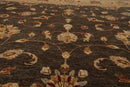 7'11" x 10' Hand Knotted Wool Peshawar Traditional Oriental Area Rug Brown Beige