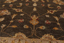 7'11" x 10' Hand Knotted Wool Peshawar Traditional Oriental Area Rug Brown Beige