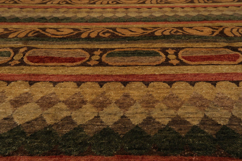 7'10" x 9'9" Hand Knotted Wool Transitional Tibetan Area Rug Gold