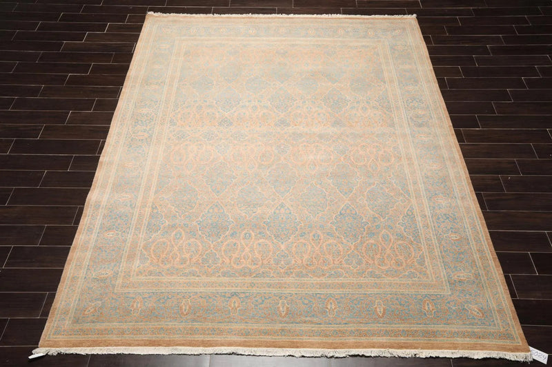8'1'' x 10' Hand Knotted 100% Wool Pak-Parsian 16/18 300 KPSI Area Rug Blue Tan