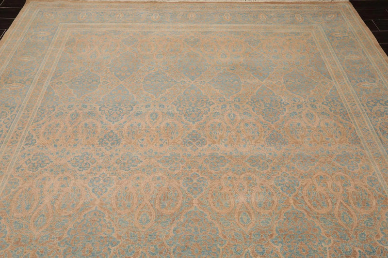 8'1'' x 10' Hand Knotted 100% Wool Pak-Parsian 16/18 300 KPSI Area Rug Blue Tan