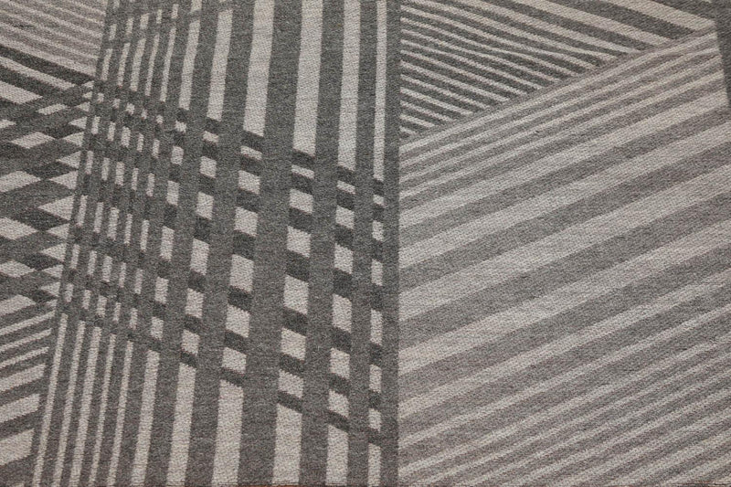 5'4" x 7'8" Hand Woven 100% Wool Flatweave Area Rug Contemporary Gray