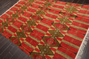 5'4" x 8'9" Hand Knotted 100% Wool Tibetan Oriental Area Rug Contemporary Red