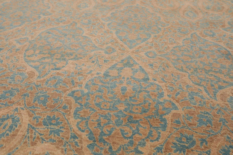 8'1'' x 10' Hand Knotted 100% Wool Pak-Parsian 16/18 300 KPSI Area Rug Blue Tan
