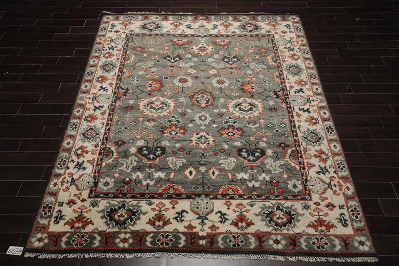 8' 3''x10' LoomBloom Muted Turkish Oushak Hand Knotted 100% Wool Area Rug Gray, Beige Color