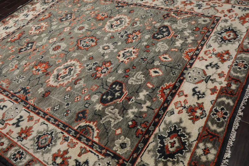 8' 3''x10' LoomBloom Muted Turkish Oushak Hand Knotted 100% Wool Area Rug Gray, Beige Color