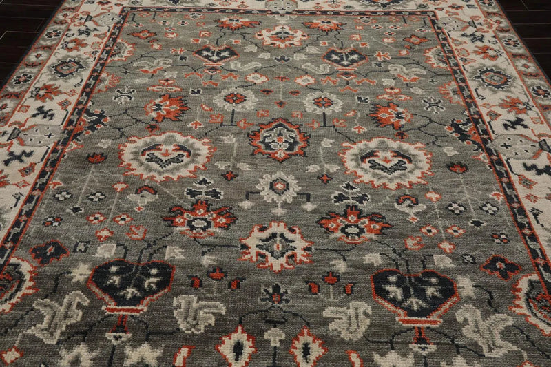 8' 3''x10' LoomBloom Muted Turkish Oushak Hand Knotted 100% Wool Area Rug Gray, Beige Color