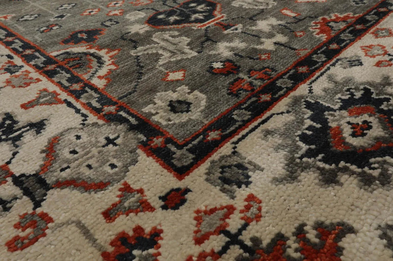 8' 3''x10' LoomBloom Muted Turkish Oushak Hand Knotted 100% Wool Area Rug Gray, Beige Color