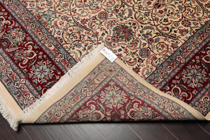 8' x 10'3" Hand Knotted Wool Pakpersian 16/18-300 KPSI Oriental Area Rug Ivory