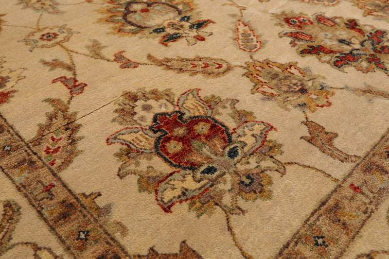 5'11"x 8'11" Hand Knotted Agra 100% Wool Traditional Oriental Area Rug Beige