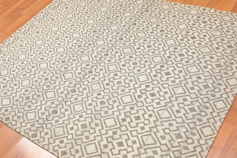 5'1" x 6'4" Hand Woven Flatweave Area Rug Contemporary Beige