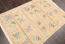 3'1" x 5'9" Hand Knotted 100% Wool Tibetan Oriental Area Rug Modern Beige
