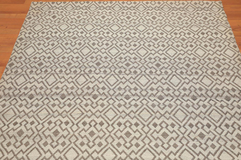 5'1" x 6'4" Hand Woven Flatweave Area Rug Contemporary Beige