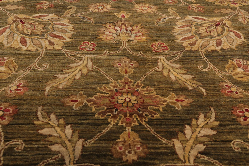 8' x 9'10" Hand Knotted 100% Wool Peshawar Oriental Area Rug Pistachio Gold