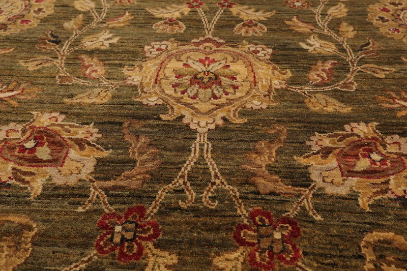 8' x 9'10" Hand Knotted 100% Wool Peshawar Oriental Area Rug Pistachio Gold