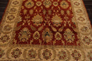 5'9"x 9' Hand Knotted Oushak New Zealand Wool Oriental Area Rug Burnt Orange