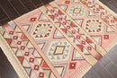3'9" x 5'9" Hand Woven Wool Southwestern Turkish Kilim Oriental Area Rug Beige