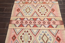 3'9" x 5'9" Hand Woven Wool Southwestern Turkish Kilim Oriental Area Rug Beige