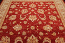 8'10'' x 11'8'' Hand Knotted 100% Wool Peshawar Oriental Area Rug Orangy Red