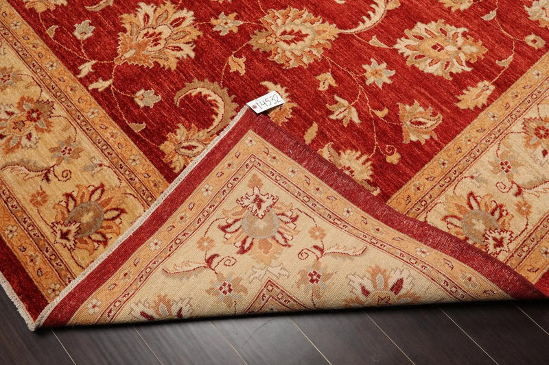 8'10'' x 11'8'' Hand Knotted 100% Wool Peshawar Oriental Area Rug Orangy Red