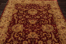6' x 8'9" Hand Knotted Agra 100% New Zealand Wool Oriental Area Rug Ruby