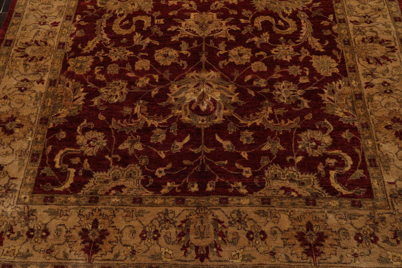 6' x 8'9" Hand Knotted Agra 100% New Zealand Wool Oriental Area Rug Ruby