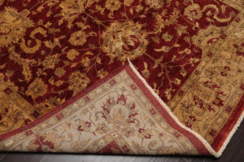6' x 8'9" Hand Knotted Agra 100% New Zealand Wool Oriental Area Rug Ruby