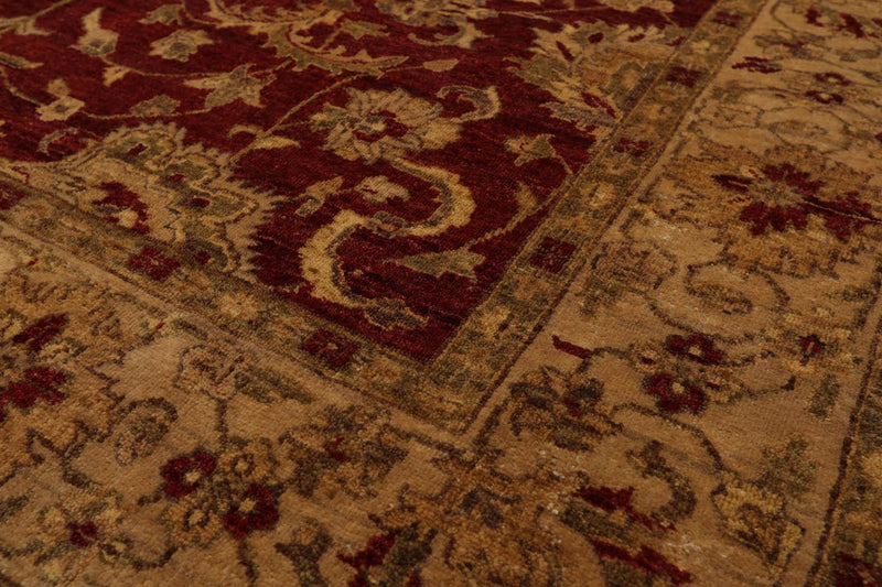 6' x 8'9" Hand Knotted Agra 100% New Zealand Wool Oriental Area Rug Ruby